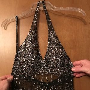 Black w/ silver sequined Formal Dress